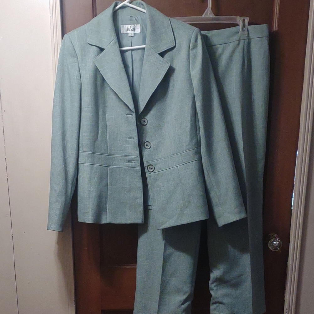 Women's Vintage Green Le Suit Set 80s Woven Size 10